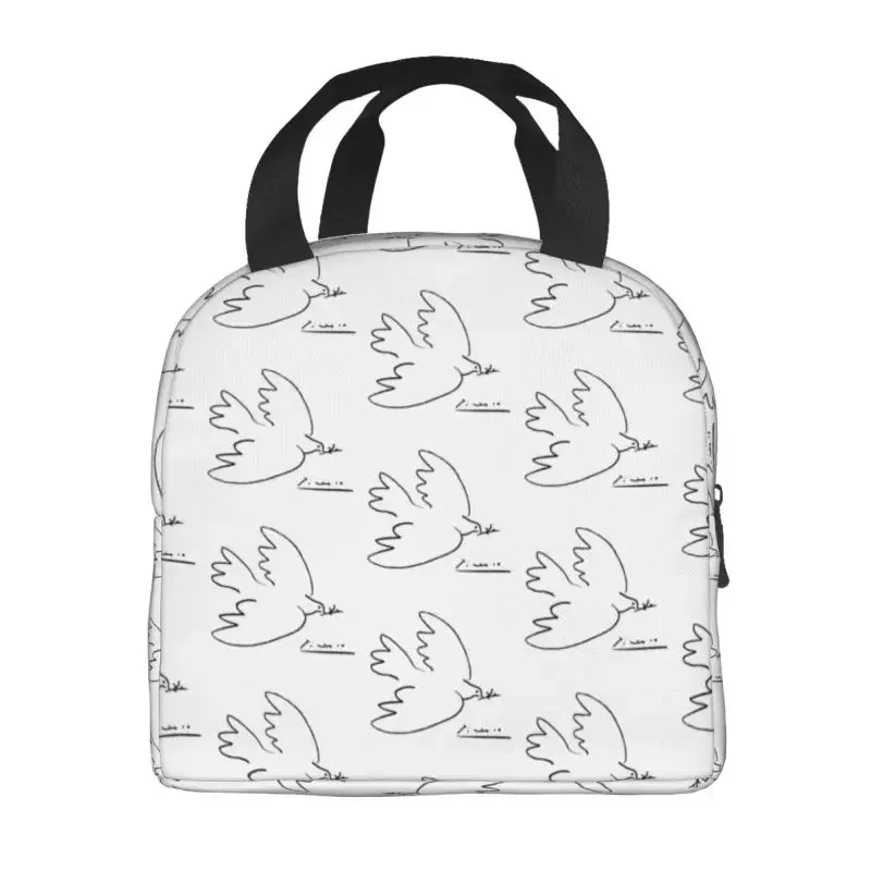 Pablo Picasso Peace Dove Insulated Lunch Bag for Women Portable Spanish Artist Cooler Thermal Lunch Tote Office Work School