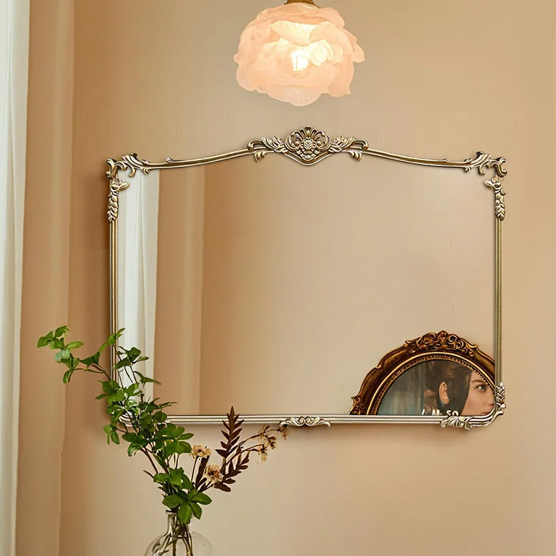 

Nordic Art Square Mirror Bedroom Aesthetic Vintage Hanging Mirror Cosmetics Dressing Table Spiegel Wand Living Room Decorations