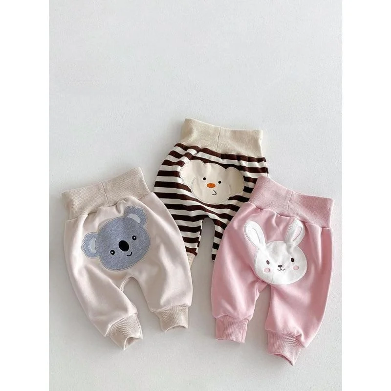 Pantalon PP taille haute pour bébé, grande taille, Design lapin, pantalons longs pour enfants, garçons et filles, pantalons de Protection lapin mignon, printemps-automne