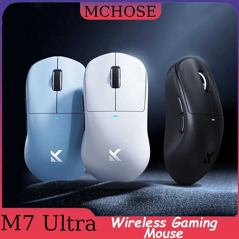 

MCHOSE M7 Ultra Ergonomic Gaming Mouse Tri-Mode Wireless Gaming Mouse Dual 8K Lightweight Esports PAW3950 Super Sensor Office