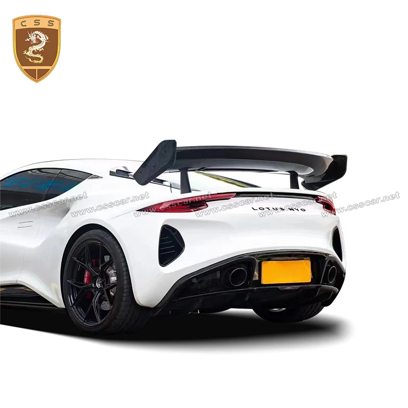 For Lotus Emira GT4 Style Car Rear Truck Spoiler Wing Lip Chin Boot Cover Wide Front Bumper Guard Cover Deflector Body Kit