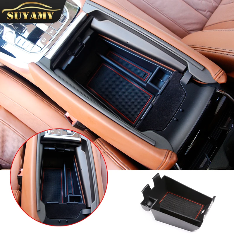 

Car Armrest Center Storage Box Container Glove Organizer Case For BMW X5 X6 X7 G05 G07 2019-2022 Interior Accessories