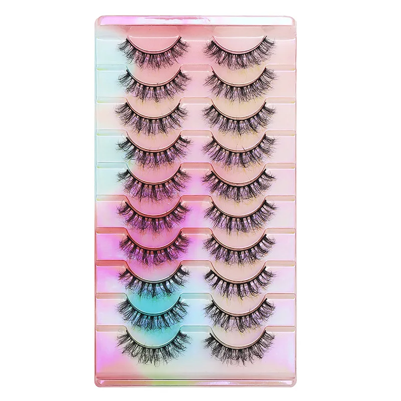 Nuove ciglia finte 10 paia di ciglia 6D ciglia di visone Faux Mink Fluffy Lash Soft Full Thick Wispy Makeup Extension ciglia