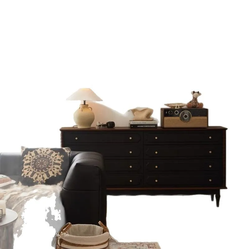 

Solid wood chest, bedroom, chest of drawers, eight buckets, American living room, retro drawer storage, locker, end of bed