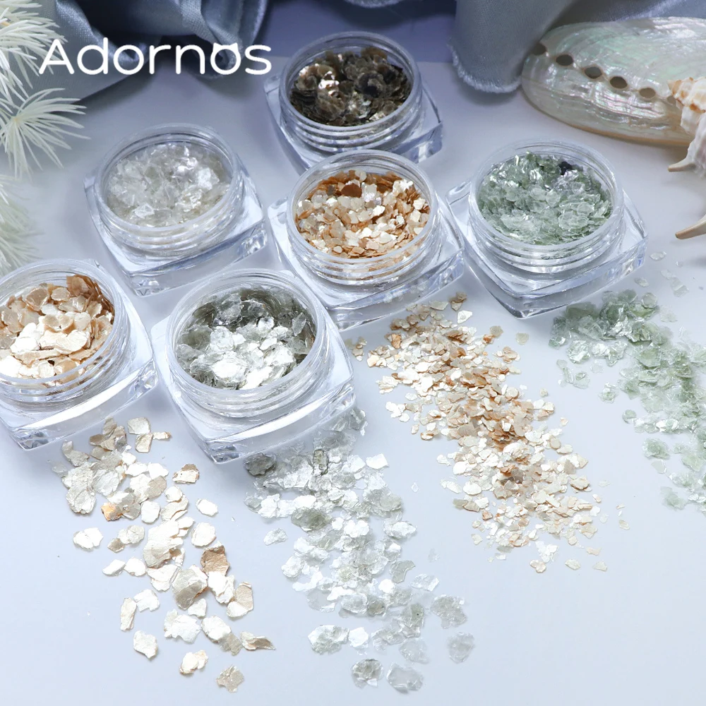 6 pcs/set Mica Marble Flakes Epoxy Resin Filling Holographic 3D Irregular Mica Glitter Sequins Design DIY Keycahin Crafts Making