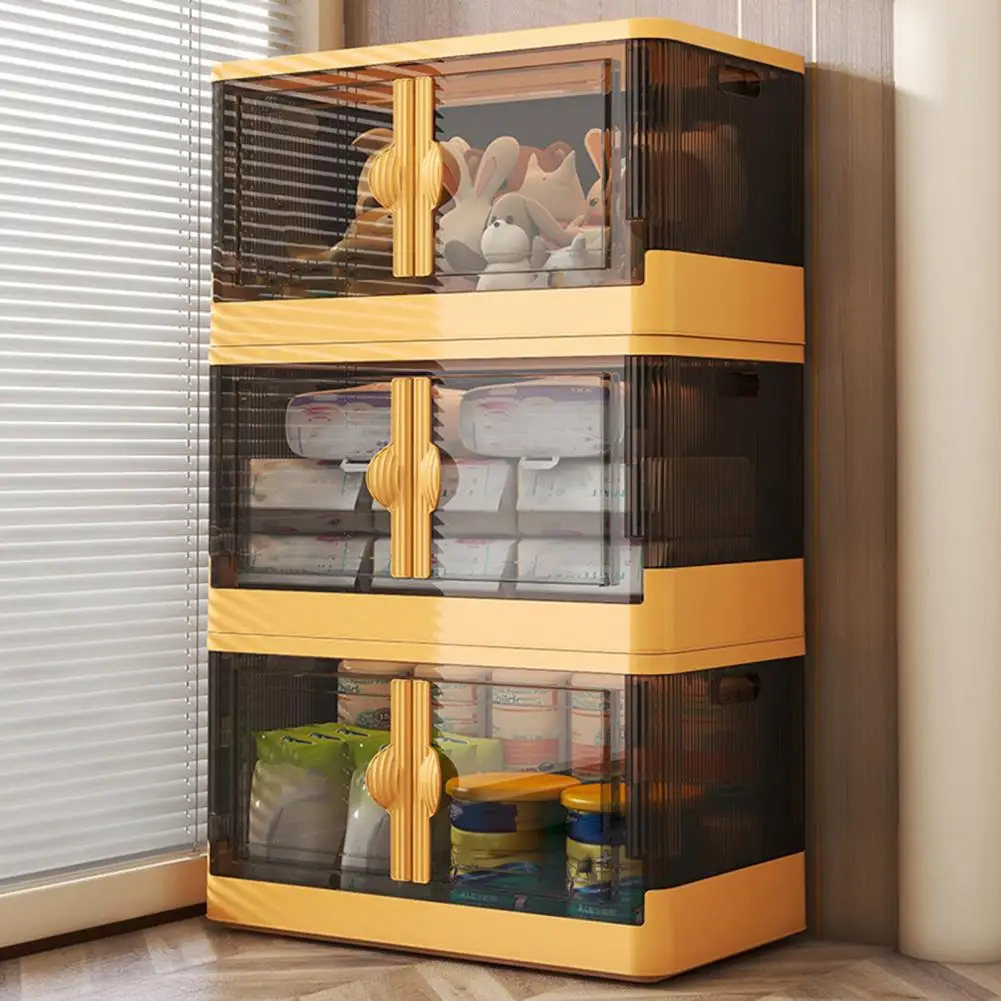 Boîte de rangement pliable avec couvercle à roulettes, poubelle empilable transparente pour la maison, le bureau, le dortoir, l'évaluation de la capacité