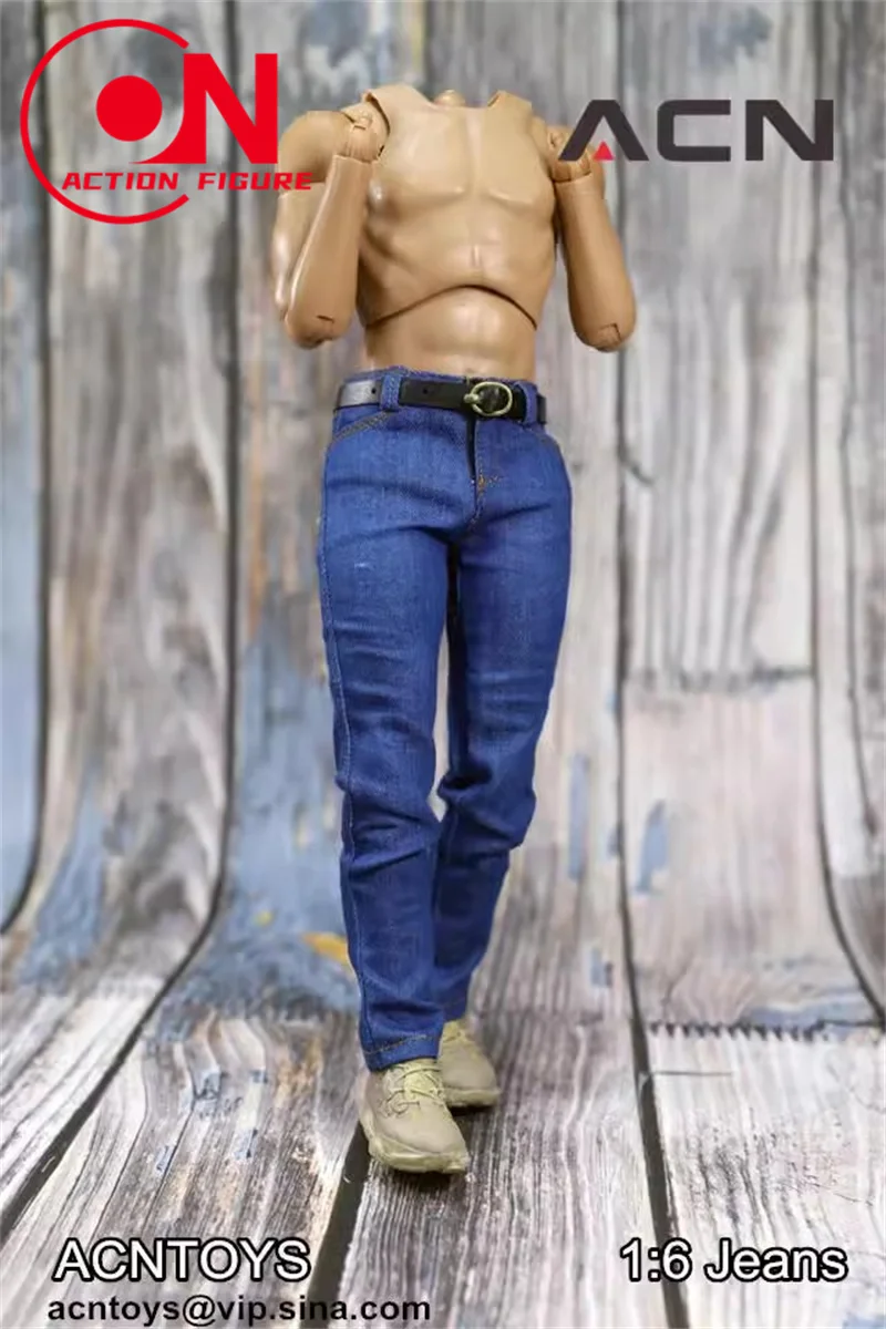 Acntoys Acn001 1/6 Schaal Mannelijke Slanke Jeans Broek Broek Broek Kleding Model Fit 12 Inch Soldaat Action Figure Body Poppen Speelgoed