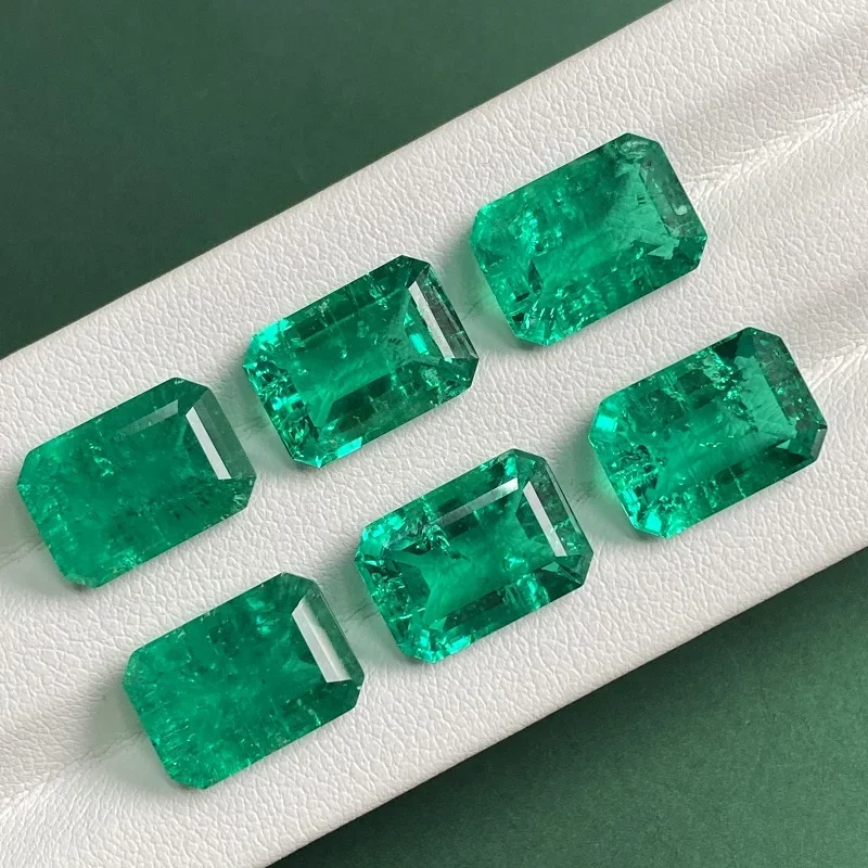 Imagem -02 - Pirmiana Lab Grown Emeralds Nova Coleção March Pairs para Jóias Faça Você Mesmo Fazer Brincos Custom Gemstone Grupo 10x14 mm