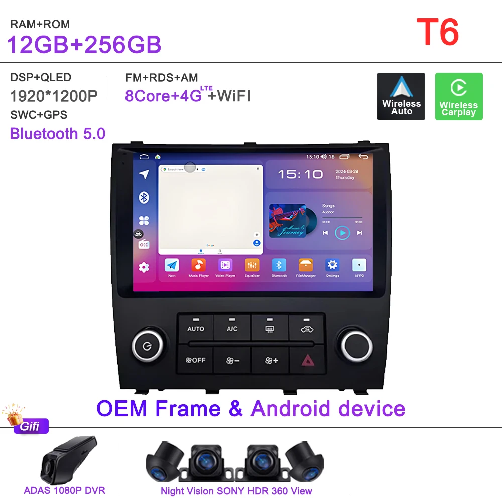 Android 16 Carplay Auto Voor Lexus IS200 XE10 1999-2005 Autoradio Multimedia Video Player Navigatie GPS DVD Touch screen WiFi