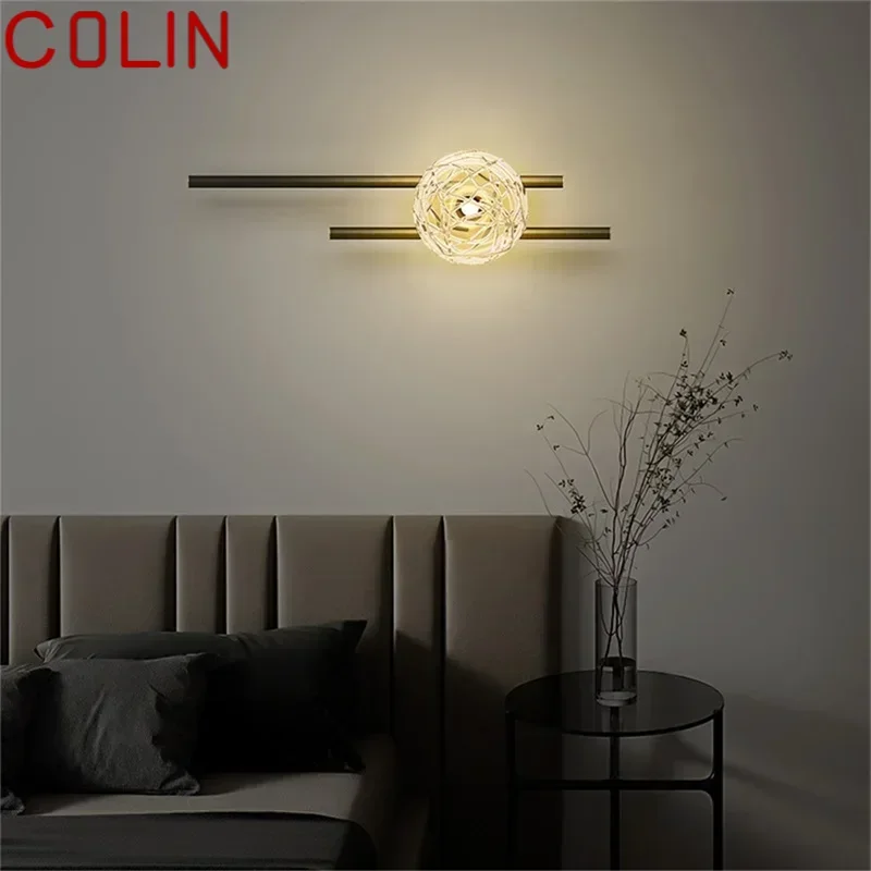 COLIN Modern Luxury Wall Lamp Creative LED Scones Indoor Home Decorative Lighting Brass Fixtures
