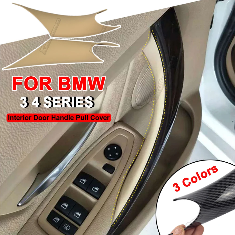 2Pcs ABS Interior Door Handle Pull Protective Cover for -BMW 3 4 Series F30 F35 2012-2018