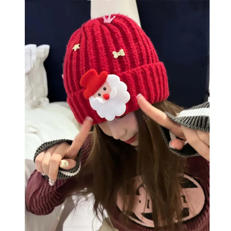 

Perfect Festive Celebrations Gifts Christmas Holiday Santa Xmas Fir Tree Decorations Knit Beanie Hat Unisex Cozy Winter Warm Cap