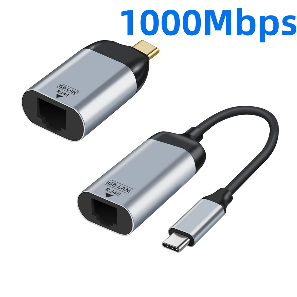 

USB C 100/1000Mbps Ethernet Adapter Cable Drive-free Type-C To RJ45 Network Card LAN Converter for Mobile Phone Laptop Computer