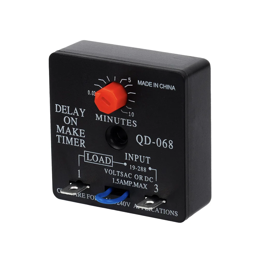 0.03-10 Minutes Delay on Break Timer Relay 110V/240V AC DC Max 1.5 Amp Universal Voltage Operation Time Delay for Refrigeration