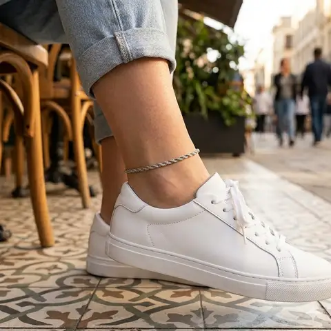 Trendy 14K Altın Kaplama Halat Zincirli Halhal 3/4/5mm Genişliğinde Paslanmaz Çelik Halhal Solmaz Ayarlanabilir 20+3cm Plaj Ayak Takısı