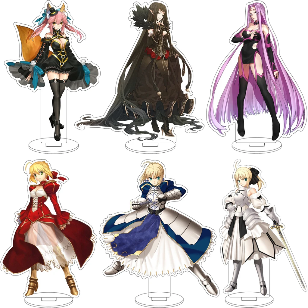 

16CM Anime Fate/Zero Altria Pendragon Iskandar Alexander the Great Joan of Arc Cos Acrylic Figure Stand Ornaments Chrismas Gifts