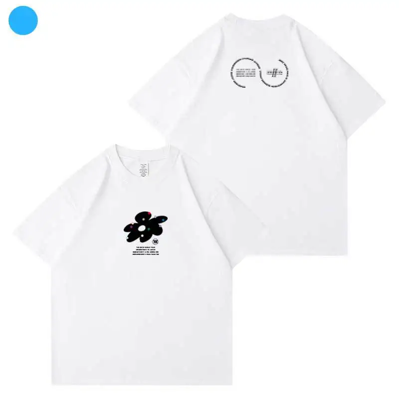 KPOP THE BOYZ Round Neck Loose Short Sleeve World Tour T-shirt Kevin Juyeon SangYeon JuHakNyeon New Jacob HyunJae YoungHoon