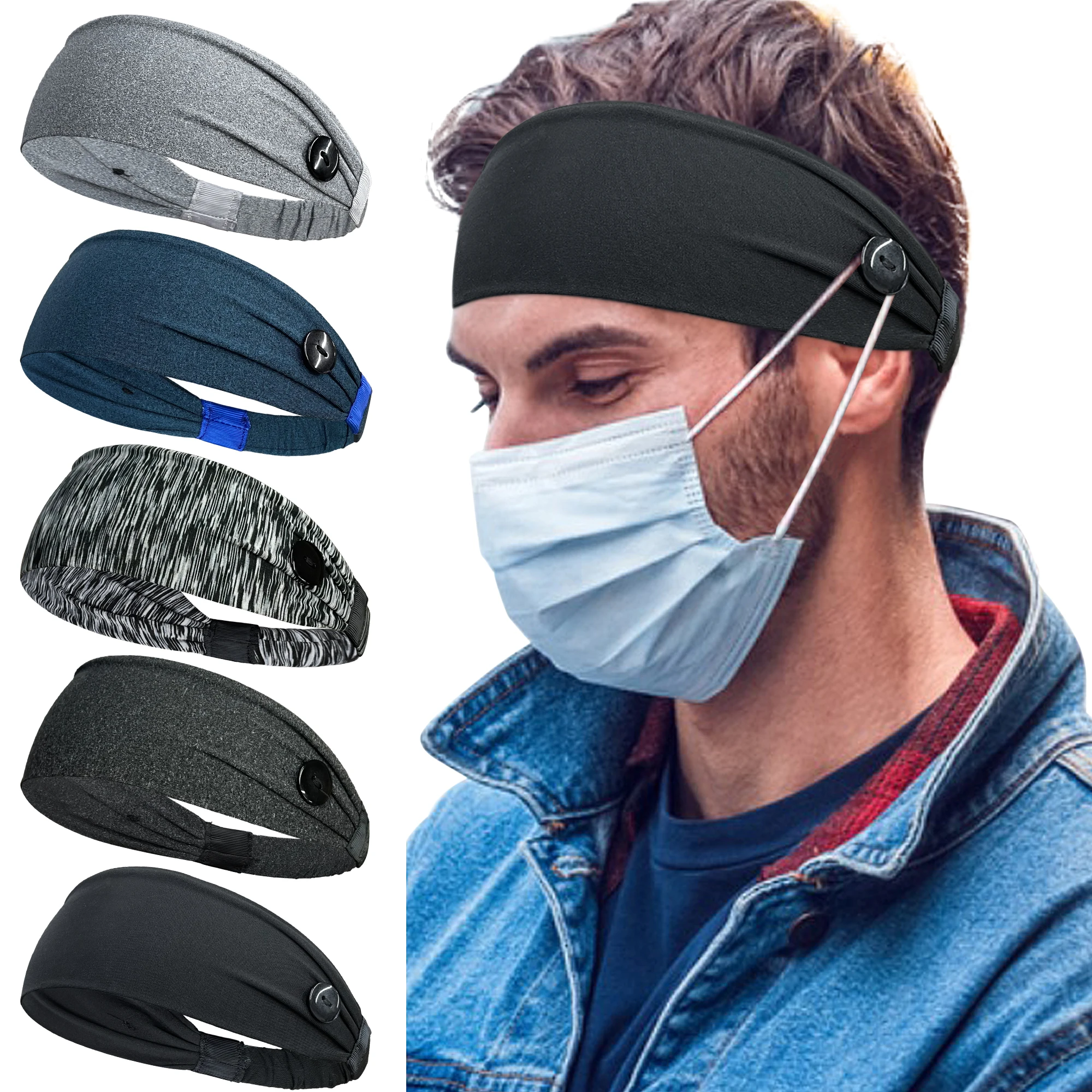 Sports Headbands For Men Woman Gym Yoga Sweat Hair Bands Soft Elastic Hairbands Stretch Outdoor Sport Sweatbands