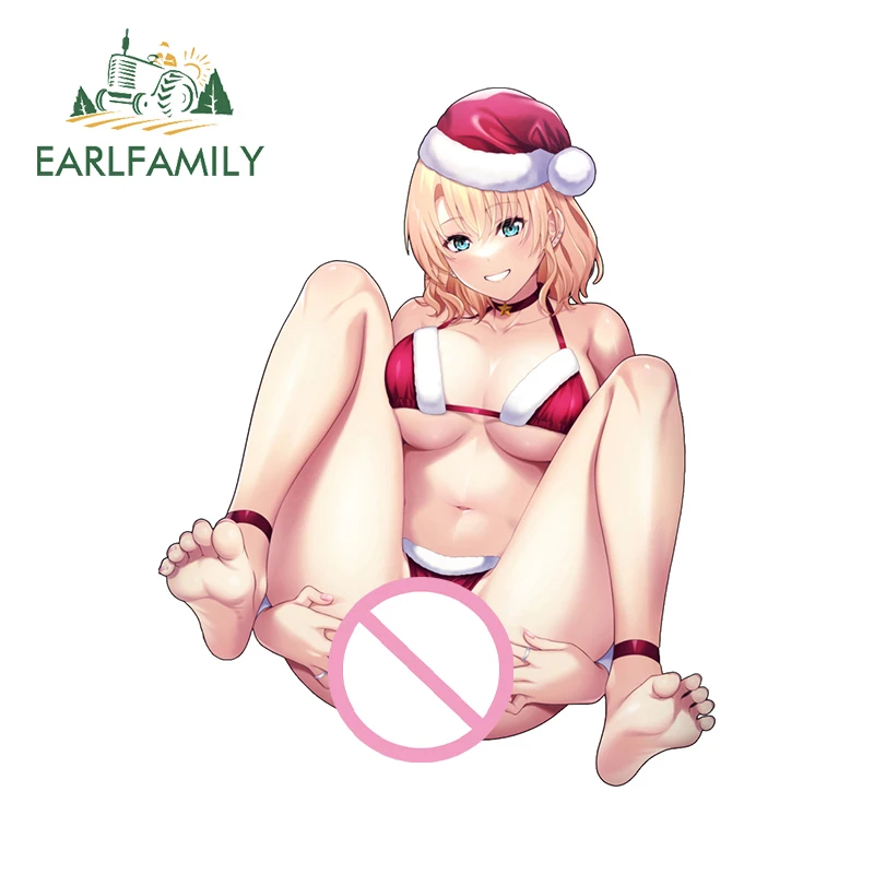 

EARLFAMILY оригинальные автомобильные наклейки Lewd Waifu Рождественская задница Ecchi Hentai автомобильные аксессуары индивидуальная виниловая наклейка на заднее лобовое стекло