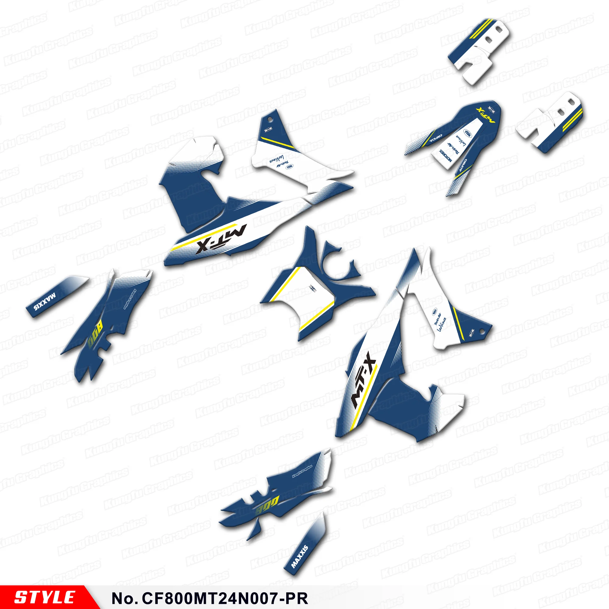 

JY RACING Graphics Decal Kit Stickers Complete for CFMOTO 800 MT-X 800MTX Glossy Laminate, Accessories