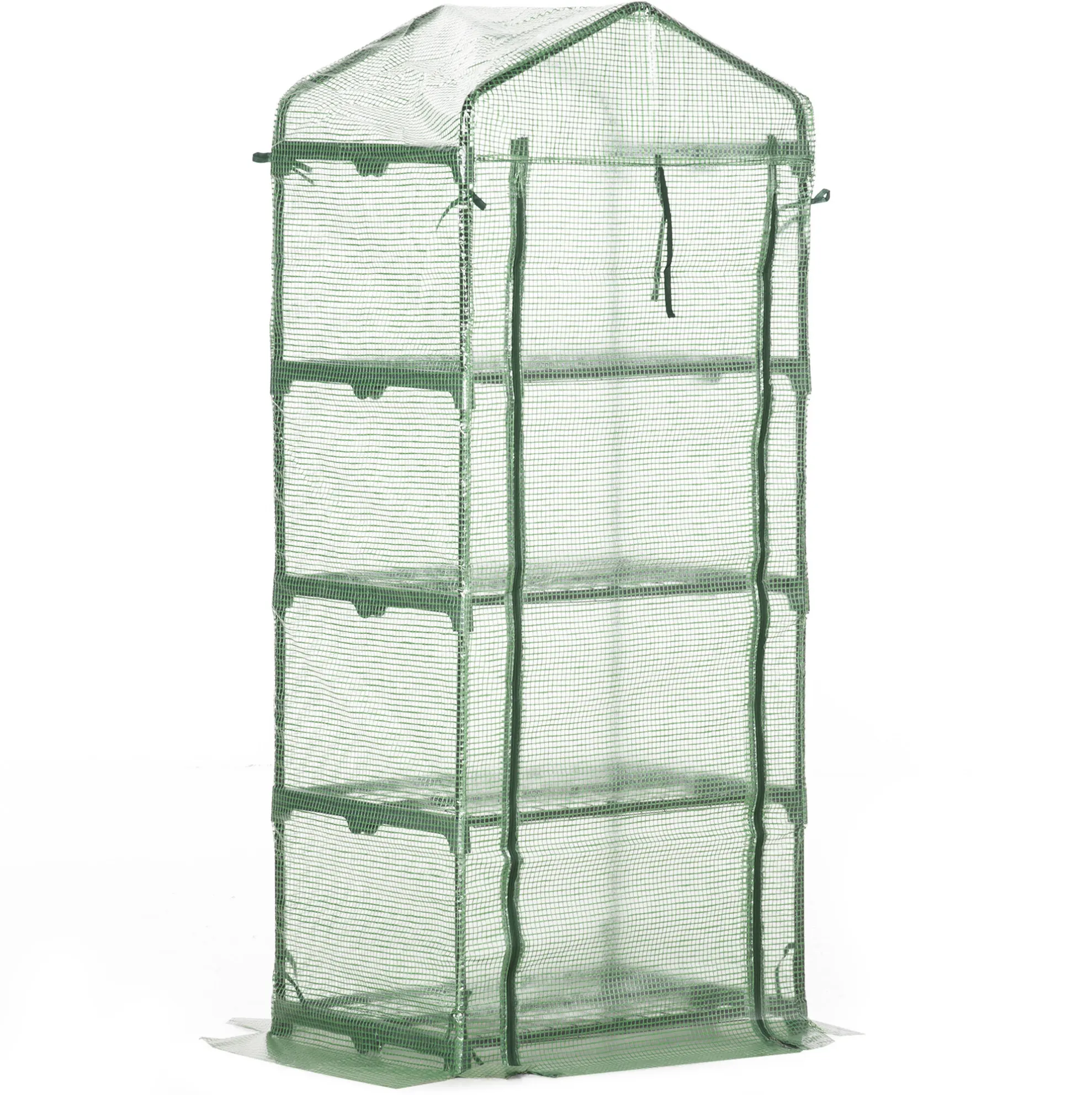 Compacte kas 70x50x160 cm met 4 planken, kasafdekking voor zaailingen en planten