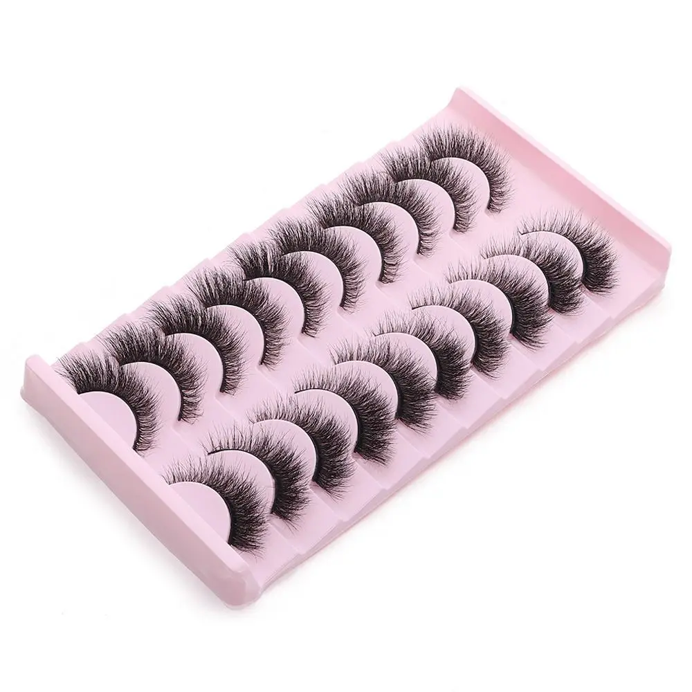 Nowe rzęsy 3D z efektem naturalnego rzęs z futra norek, krzyżowane, potargane, ręcznie robione sztuczne rzęsy, naturalne, nude, efekt kociego oka, przedłużanie rzęs