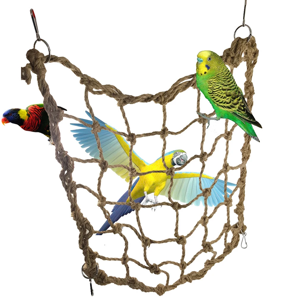 

Large Climbing Network Durable Bird Toy for Parrots Jute Rope Toys Swing Coordination