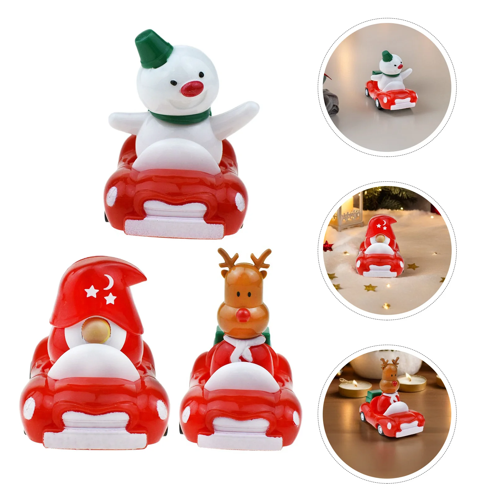 6 قطعة عيد الميلاد احتفالي التراجع سيارات سانتا وثلج تصميم لا حاجة سيارات سباق صغيرة للأطفال تخزين المواد #1