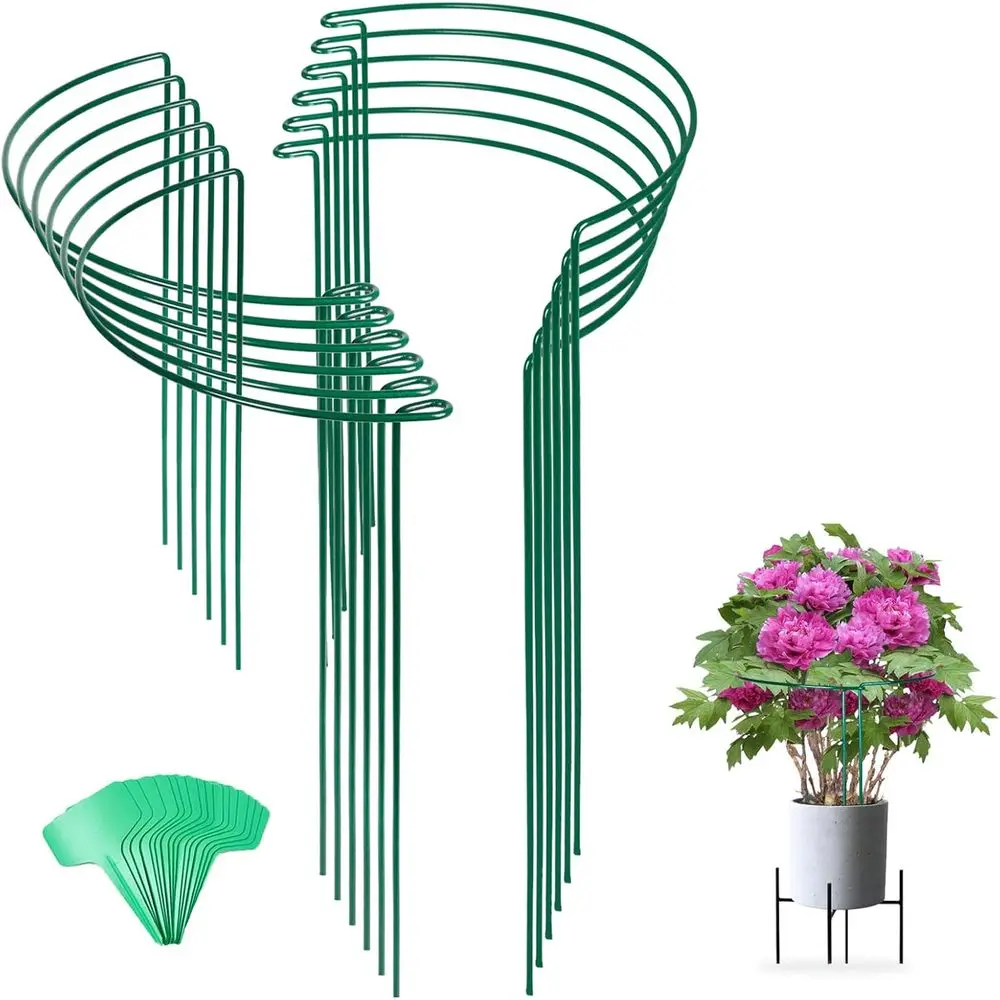 

12 Pack Tall Snake Plant Support Stakes or Indoor Plants 24 Inch, Peony Cages and Supports, Peony Cage with 15 Pcs Ties, Monster