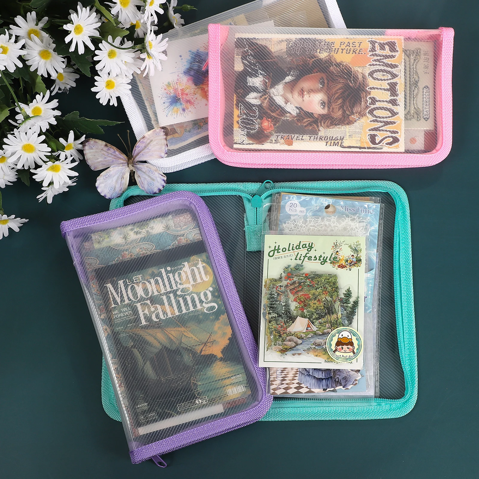 A6 саржа, прозрачная сумка для хранения на молнии, справочник, пенал, креативный материал для журнала «сделай сам», студенческие принадлежности, канцелярские принадлежности