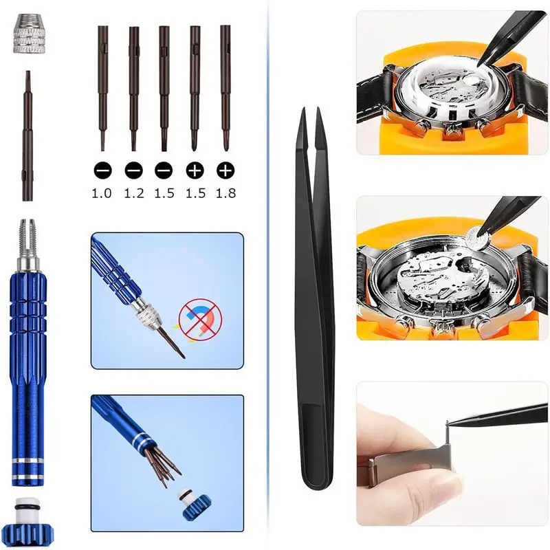 Watch Repair Kit, Portable Disassembling Opener, Combined Hardware Hand‑Bag Household Maintenance