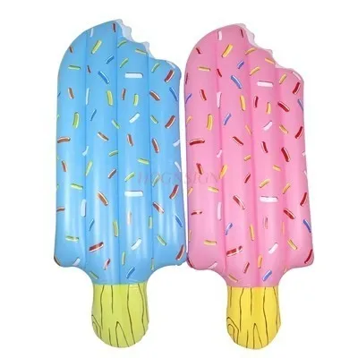 Photography props Water adults Pink ice cream Inflatable floating row Blue popsicle floating bed swim ring Summer equipment