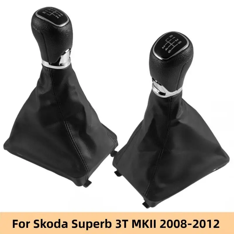 5/6 Speed For Skoda Superb 3T MKII 2008 2009 2010 2011 2012 Gear Shift Knob Collar Lever Shifter Hand Speed Ball Pen