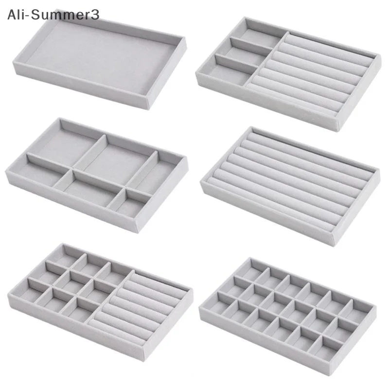 صندوق تخزين المجوهرات المخملية، أقراط وقلادة وخاتم وسوار، حامل عرض المجوهرات، صينية ذهبية للمجوهرات #1