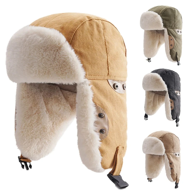 

Bomber Cotton Winter Ski Trapper Ear Flap Hat Foldable Earmuff Outdoor Windproof Drop shipping