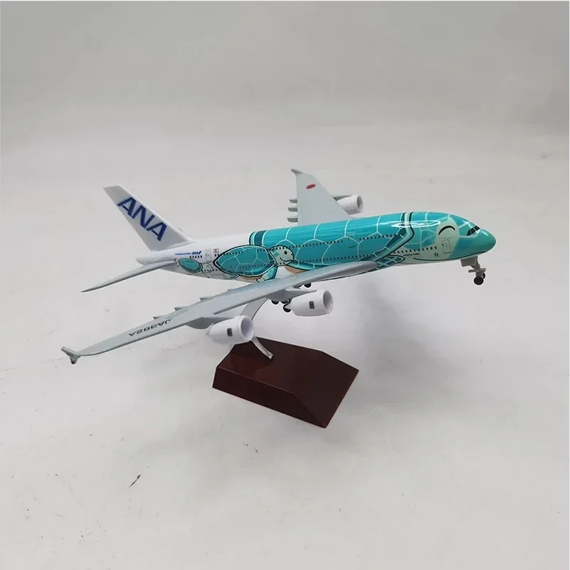 20cm Air Japan ANA Airlines Airplane Model Toy Green Cartoon Sea