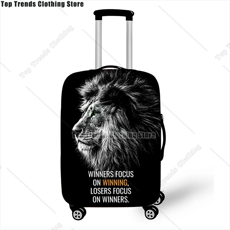 Christian Bible Verse with God All Things Are Possible Luggage Cover Religious Animal Lion Tiger Wolf Elastic Suitcase Covers