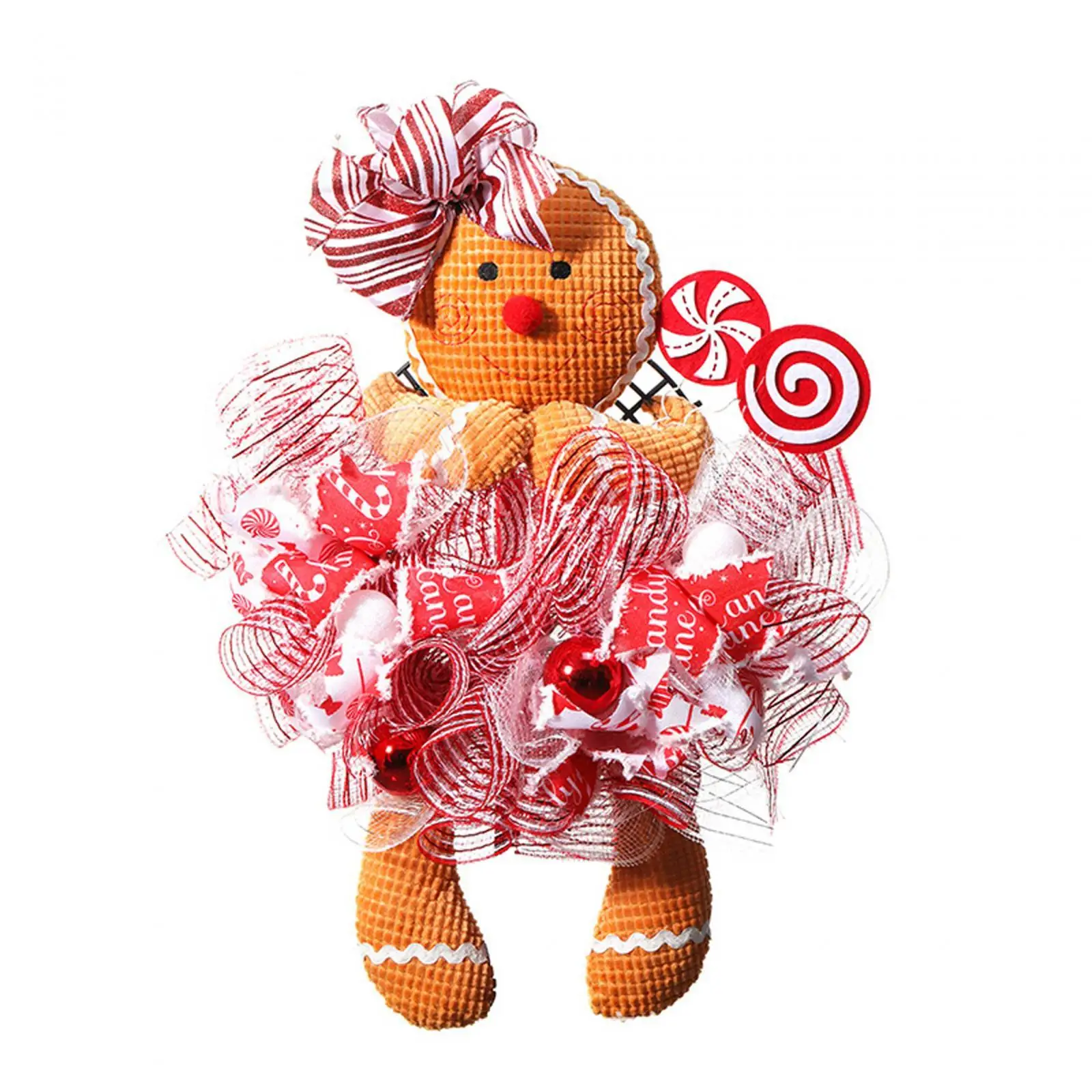 Christmas Gingerbread Man Front Door Christmas Gingerbread Man Ornament for Christmas Tree for Shelf Tabletop Window Party Decor