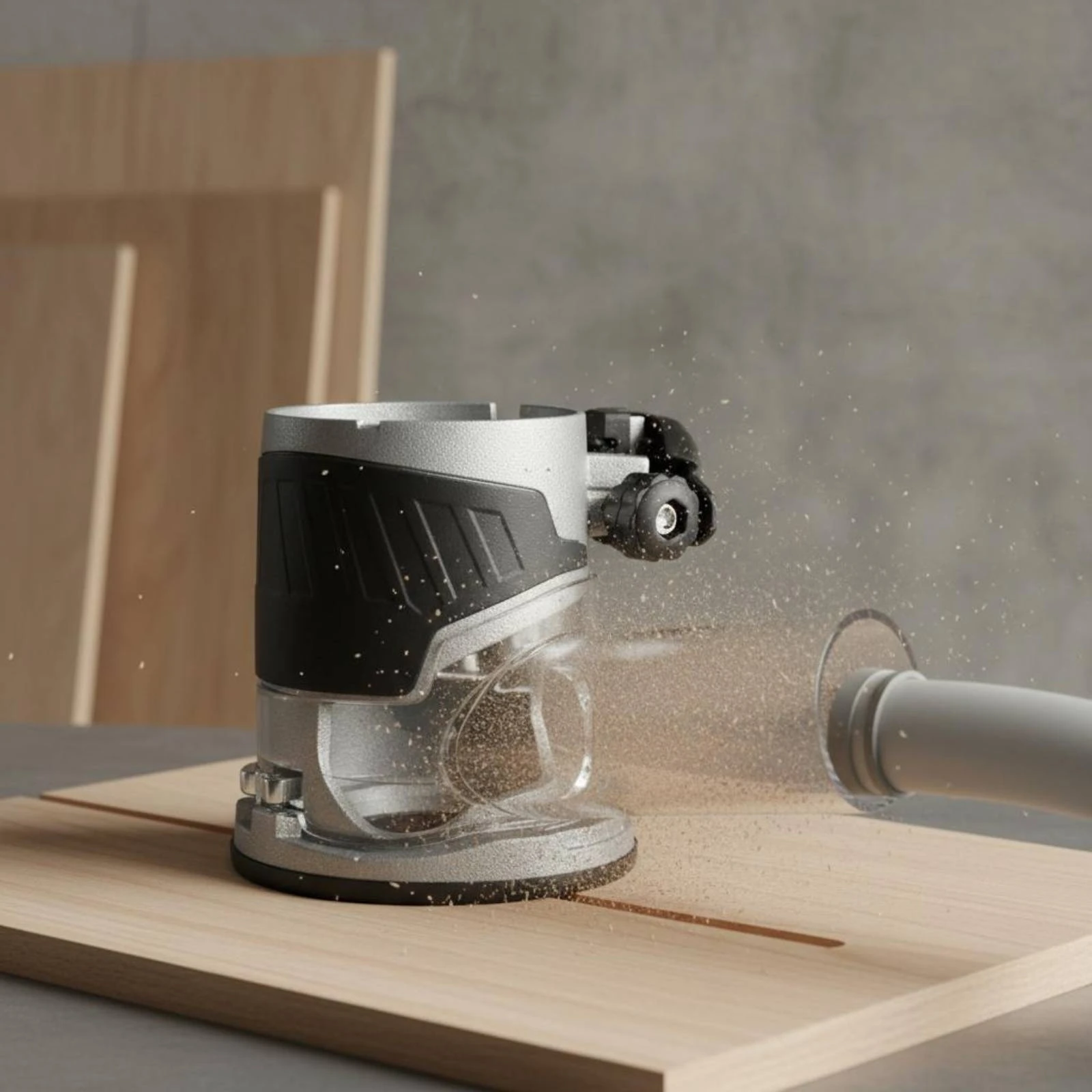 

Transparent Router Dust Hood Thickened Woodworking Trim Router Base Dust Collection Base Wear-Resistant Long-Lasting