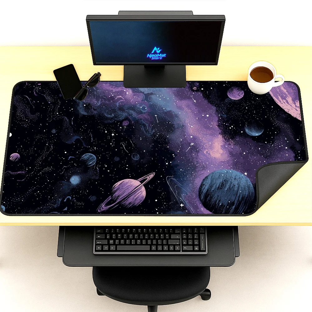 

Galaxy Mouse Pad Laptop Pc Gamer Extended Gaming Mousepad Space Art 5mm Thick Desk Setup Accessories 1200x600 Mousepads