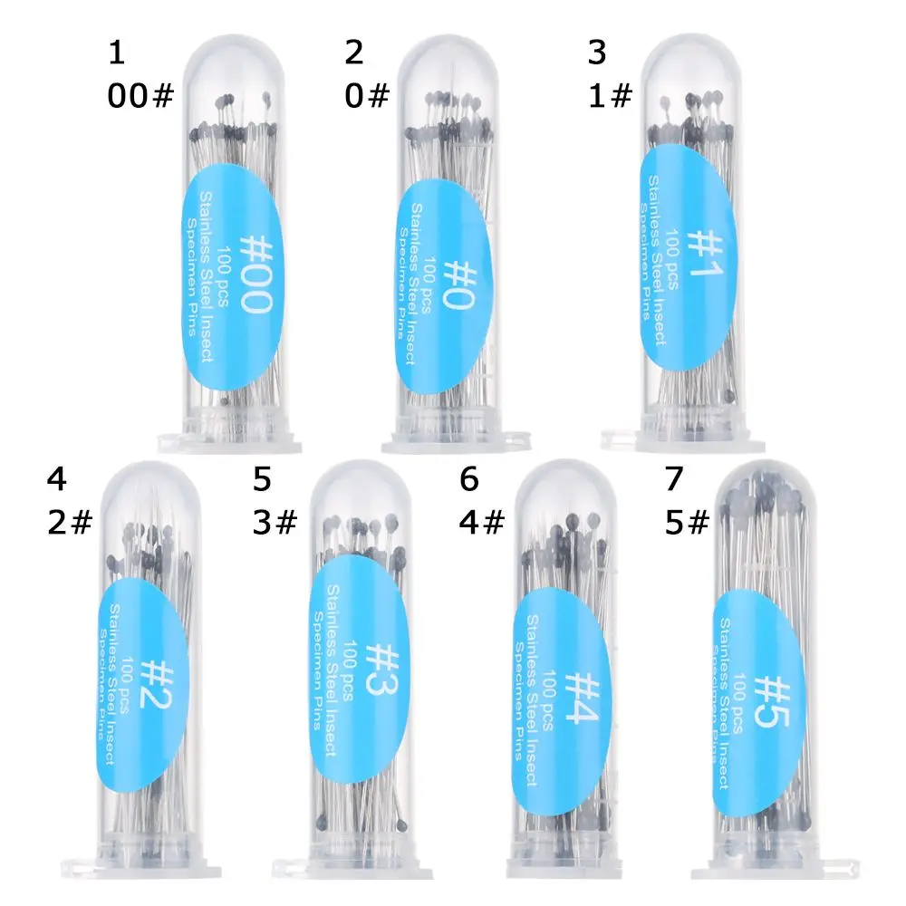 Épingles de dissection d'insectes de haute dureté, accessoires de laboratoire d'entomologie, fournitures de goupilles, 100 pièces