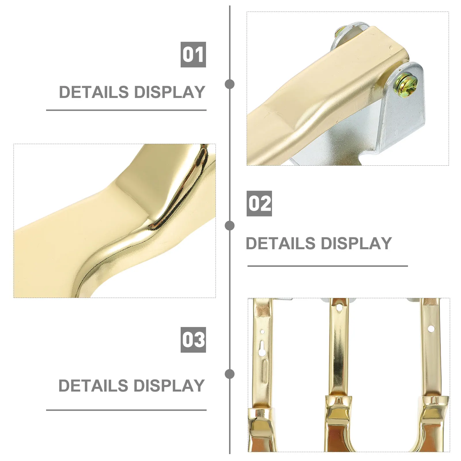 

3 Pcs Piano Pedal Accessories Parts Upright Pedals Replacement Grand Metal for Golden