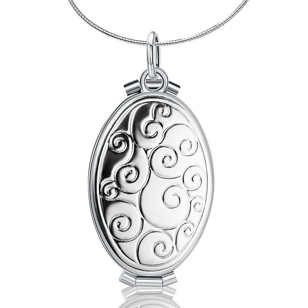 Jewelry Fashion Album Box Necklaces Memory Necklace 4 Photo Pendant Photo Frame Oval Locket Memory Floating Locket Necklace