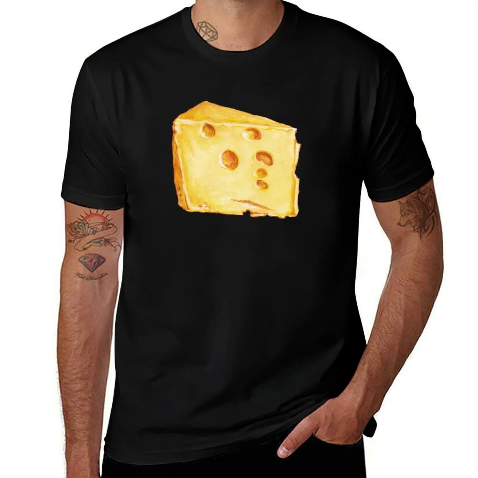 

Cheese Pattern - White T-Shirt essential t shirt g man t shirts for men cotton tshirt 100% T-Shirt