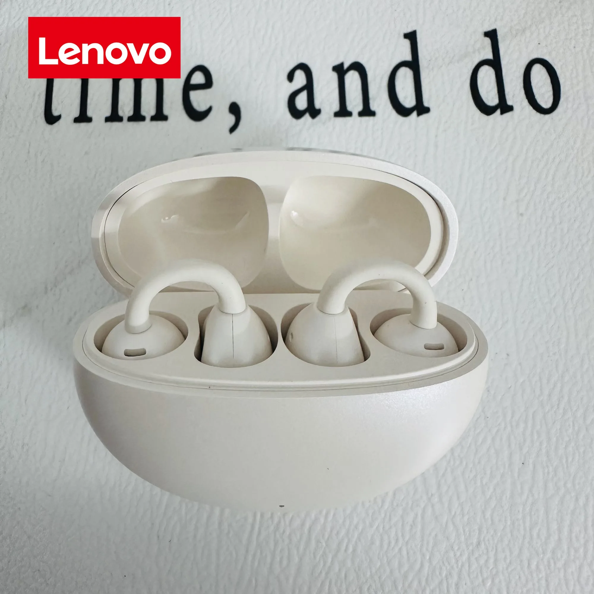 سماعات لينوفو بلوتوث خفيفة الوزن بتصميم مفتوح ومشبك مقاومة للماء للرياضة والاستخدام اليومي والأعمال التجارية