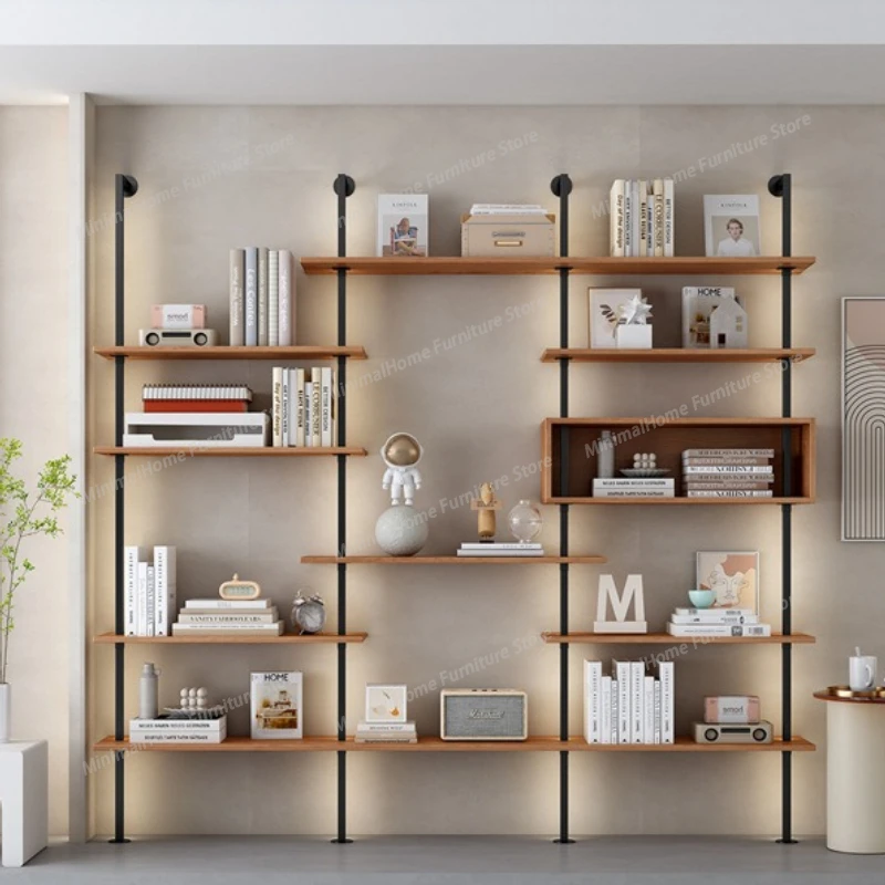 

Многоуровневые регулируемые книжные шкафы, настенные книжные шкафы от пола до потолка, простая мебель для гостиной, книжные полки YS40CC