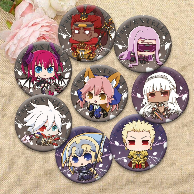 Игра-аниме-fate-grand-order-кнопки-изысканный-значок-с-героями-мультфильмов-круглые-креативные-броши-для-рюкзака-ювелирные-аксессуары-подарки