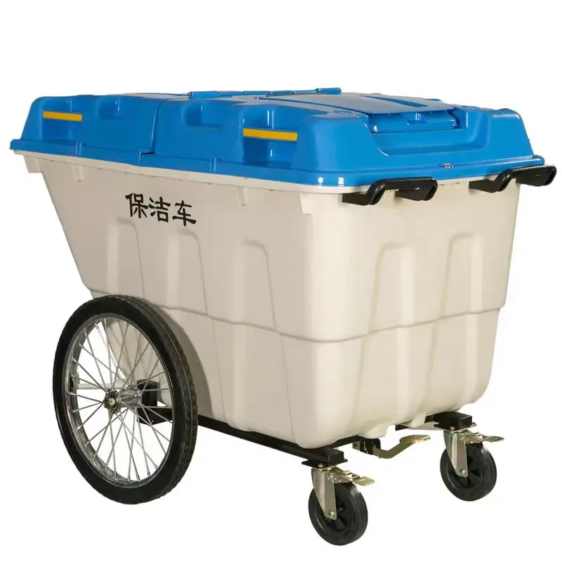 

Buy 400L Large Side Waste Bin Outdoor Park Trash Can Environmental Friendly Rolling Garbage Bin With Four Wheels