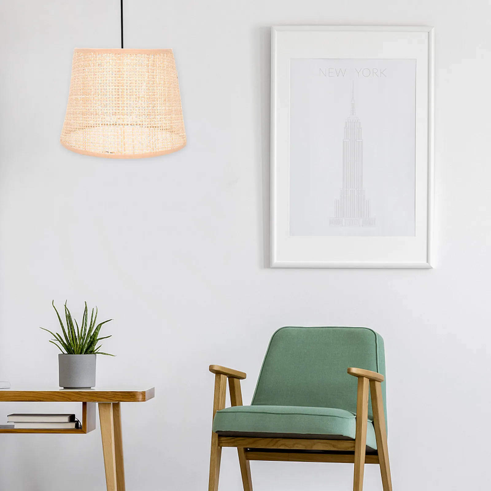 Woven Lamp Shade Rattan Material Soft Light Diffuser Dust Protector for Table Desk Bedside Lamp Living Room Study Home Decor