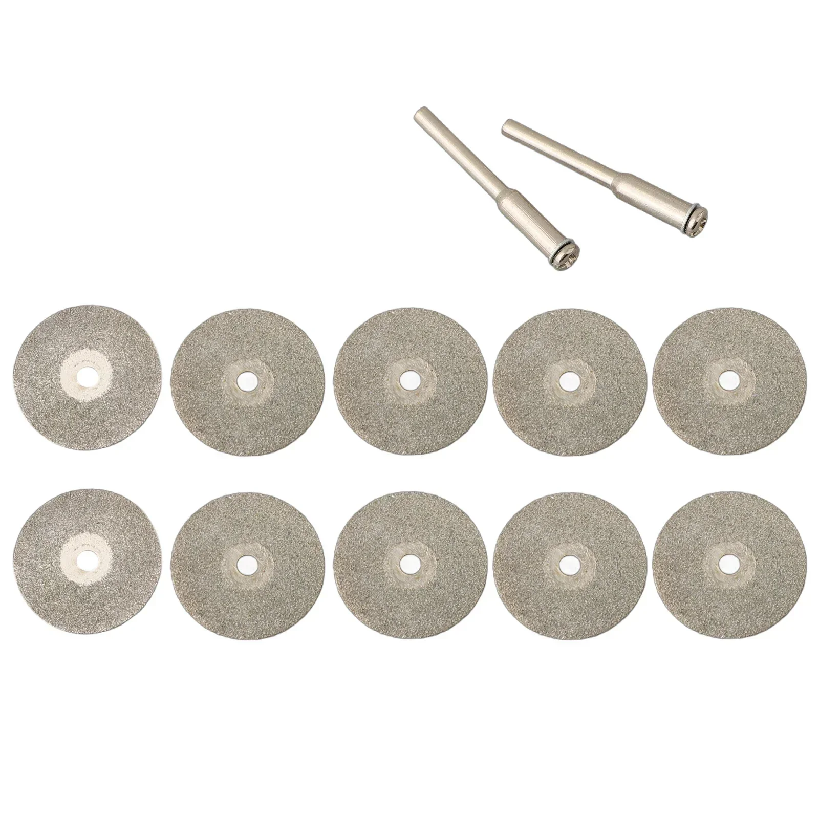 10pcs 22mm Diamond Cutting Discs Cut Off Mini Diamond Saw Blade With 2pcs Connecting 3mm Shank For Dremels Drill Fit Rotary Tool